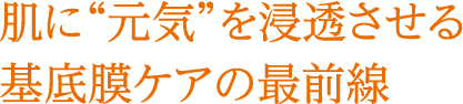 肌に“元気”を浸透させる、基底膜ケアの最前線