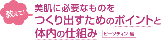 教えて！美肌に必要なものをつくり出すためのポイントと体内の仕組み《ビーソディン編》