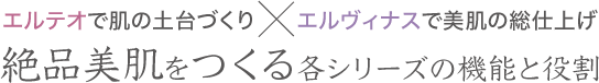 ＜エルテオで肌の土台づくり×エルヴィナスで美肌の総仕上げ＞絶品美肌をつくる各シリーズの機能と役割