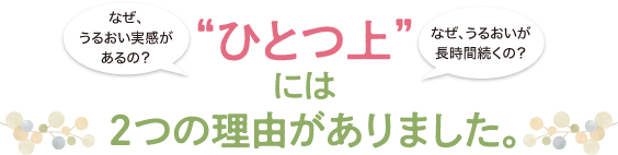 “ひとつ上”には２つの理由がありました。