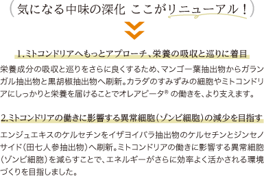 気になる中味の深化 ここがリニューアル！