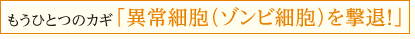 もうひとつのカギ「異常細胞（ゾンビ細胞）を撃退！」